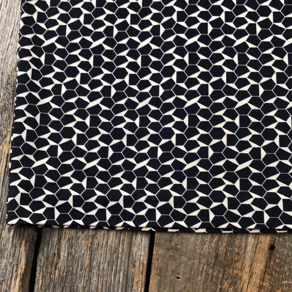 Tory Burch Geometric Long Sleeve Navy Sheath Dress Size Medium - Picture 12 of 13